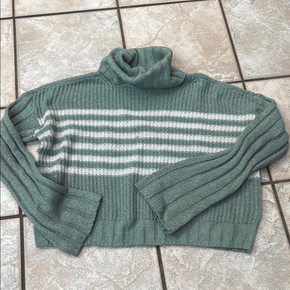 SO Green Striped Women's Sweater